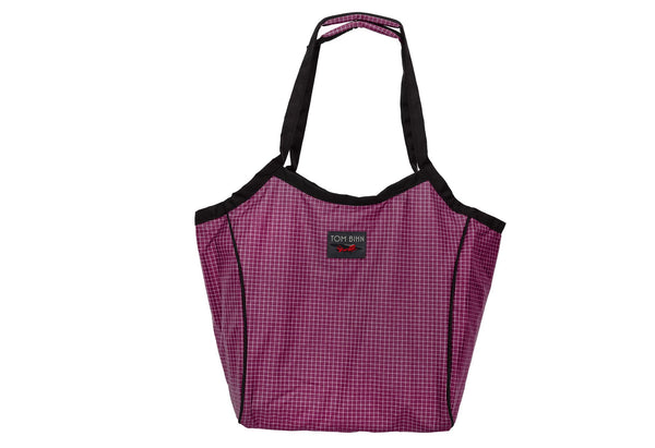The Original Large Shop Bag in Acai (dark purple with white grid) 200 Halcyon.
